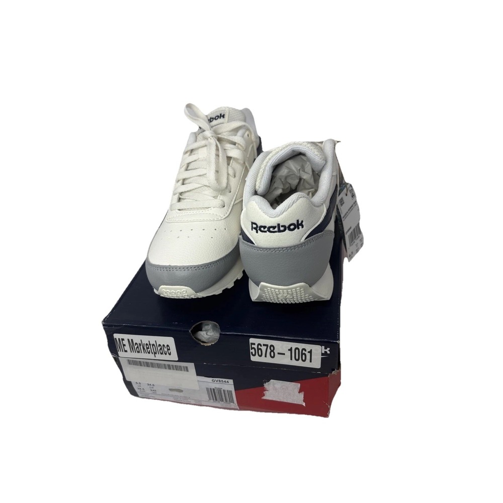 Reebok Rewind Run Women's Sneakers‎ White Navy Grey Low Top Running Shoes